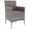 vidaXL 3 Piece Patio Dining Set Poly Rattan Gray - 3 of 4