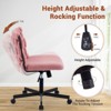 Modern Armless Criss Cross Office Desk Chair, 26" Wide Seat Chair, 300 lbs Weight Capacity, Swivel, Cross Leg Base, Teddy Plush Chair, Hard Floor - 3 of 4