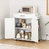 MaseiKar Kitchen Island with Power Outlet, Kitchen Storage Island with Spice Rack, Rolling Kitchen Cart on Wheels, for Kitchen and Dining Room - 3 of 4