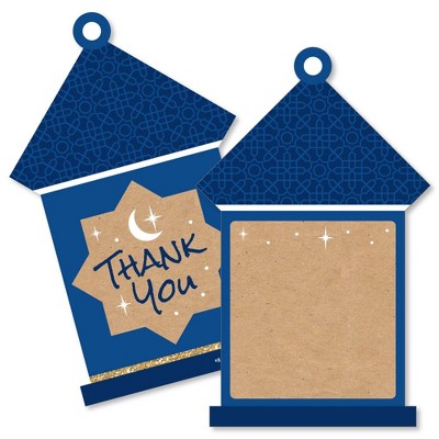 Big Dot of Happiness Ramadan - Shaped Thank You Cards - Eid Mubarak Thank You Note Cards with Envelopes - Set of 12