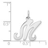 Black Bow Jewelry Sterling Silver, Sophia Collection, Small Script Initial M Pendant - 4 of 4