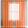 Home Mart Goods (63" Long) Orange Sheer Window Rod Pocket Curtain Set - 2 Panels - 3 of 4