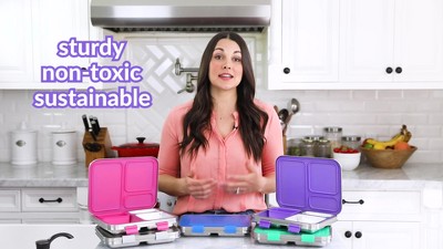 Fuchsia Stainless Steel Leak-Resistant Bento Lunch Box with Silicone Container