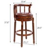 TIRAMISUBEST Seat height 26.5'' Cow top Leather Wooden Bar Stools,360 Degree Swivel Bar Height Chair with Backs for Home Kitchen Counter - 4 of 4