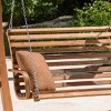 Wood Porch Swing Loveseat with Stand and Chains, Weather-Resistant Grey Finish, Outdoor Swing for Patio, Garden or Backyard-Maison Boucle - 2 of 4