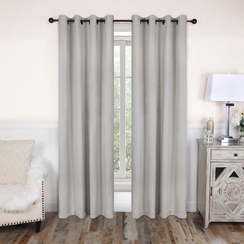 Classic Modern Solid Room Darkening Semi-Blackout Curtains, Set of 2 by Blue Nile Mills, 1 of 8