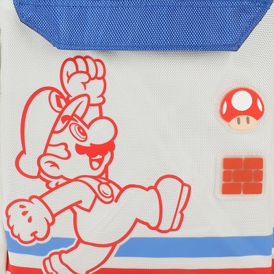Super Mario Bros Mario Jump Pose 19" White Backpack — фото 5