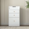 Lirago,19.68"L*15.74"W*35.43"H,White Vanity Desk Set with Mirror & Stool - Space Saving Makeup Table with Drawers for Bedroom - 2 of 4