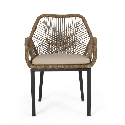 Russel 3pc Outdoor Wicker 2 Seater Chat Set with Glass Tabletop
