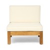 Christopher Knight Home Julie 6 Piece V-Shape Outdoor Acacia Wood Sectional Set with Coffee Table and Cushions - 4 of 4
