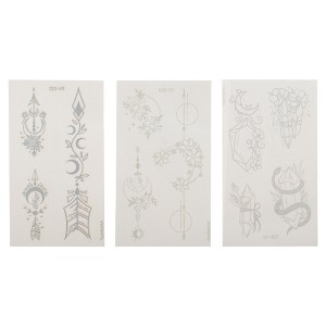 Unique Bargains Realistic Plants Pattern Fake Tattoos Gray 3 Pcs - 1 of 4