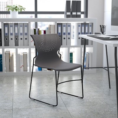 Hercules 661 lb. Capacity Gray Full Back Stacking Metal Chair