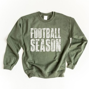 Football Season Block Distressed - Women's Graphic Sweatshirt - 1 of 4