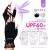 Saviland Pro Hybrid UV Shield Gloves - 2pr UPF50+ Surgical Lace Gloves for Gel Lamp Defense & Cuticle Care .(Black/Gray) (Size: 2pr) - 2 of 4
