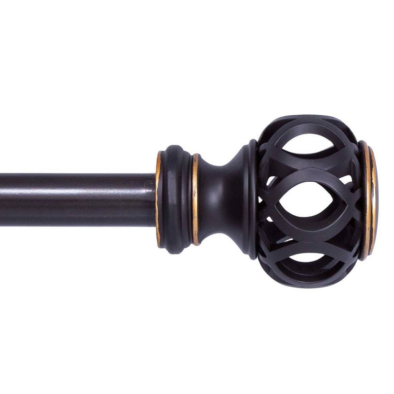 Kenney Fast Fit Easy Install Agatha 3/4" Decorative Window Curtain Rod, 42-120", Oil Rubbed Bronze, 1 of 7