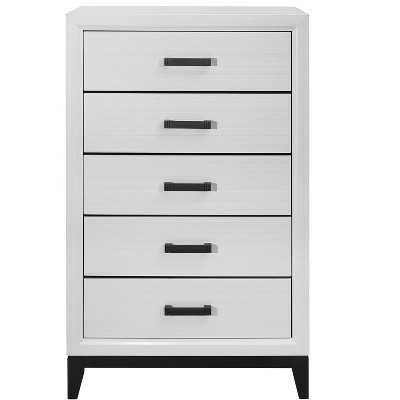 CAVINAS 5 Drawer Dresser for Bedroom,Rubber Wood Dressers & Chest of Drawers for Living Room,Entryway,Hallway