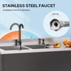 ROVSUN Black Stainless Steel Double Bowl Utility Sink, 47.5"D x 24"W x 38.9"H, Heavy-Duty Freestanding Prep & Cleaning Sink with Faucet for Restaurant - 4 of 4
