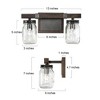 LNC Aries Traditional Mason Jar Vanity  Lights,Black and Rustic Brown/Black and Antique  Brown/Black and Light Gray, 2 Light/ 3 Light/ 4 Light - 3 of 4