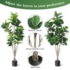 Acekool Artificial Fiddle Leaf Fig Tree, Lifelike Faux Plant with Black Pot, Easy Care Indoor Floor Décor for Home or Office - 4 of 4
