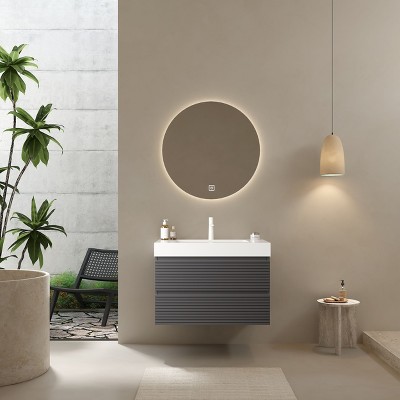 NicBex Floating Bathroom Vanity with Undermount Sink,Bathroom Sink Vanity with 2 Drawers,36/30/24 inch Bathroom Sink Cabinet for Bathroom,White Gray