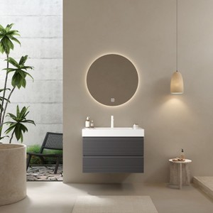 NicBex Floating Bathroom Vanity with Undermount Sink,Bathroom Sink Vanity with 2 Drawers,36/30/24 inch Bathroom Sink Cabinet for Bathroom,White Gray - 1 of 4