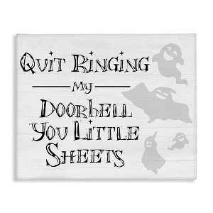Stupell Industries Funny Halloween Typography Phrase Smiling Ghosts Silhouettes Canvas Art - 1 of 4