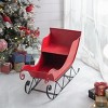 SEVOBAL Party Decorations and Accessories Christmas Santa Sleigh Holiday Tabletop Decorative Iron Sleigh, Red, 39"*17.7"*22" - 3 of 4