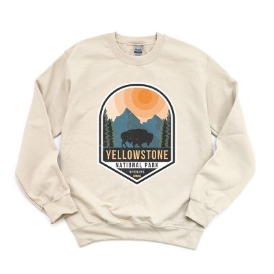 Simply Sage Market Women's Graphic Sweatshirt Yellowstone National Park Badge