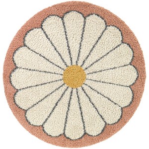 5'3"x7' Lily Floral Kids' Rug Cream - Balta Rugs: Round, Botanical Pattern, High Pile, UV & Stain Resistant - 1 of 4
