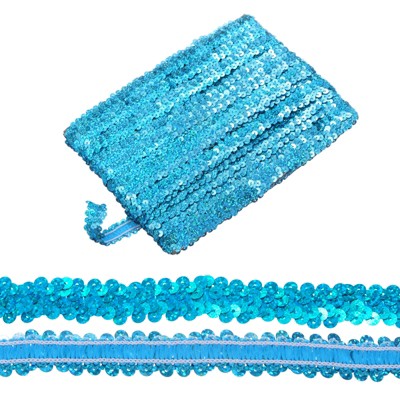 Unique Bargains Elastic PVC Material DIY Sewing Flat Sequin Trim 1 Pc