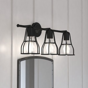 VAXCEL Clybourn Bronze Adjustable Wire Cage Bathroom Vanity Light Fixture - 1 of 4
