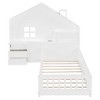 KIGFTSOD House Bed with Window and Bedside Drawers, Platform Bed with Shelves and a set of Sockets and USB Port, White - 4 of 4