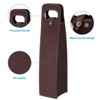 Unique Bargains Foldable Reusable Leather Wine Gift Bag for Picnic Party - 3 of 3