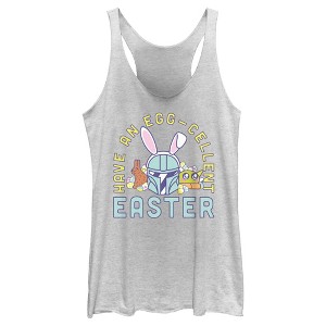 Women's Star Wars: The Mandalorian Egg-Cellent Easter Racerback Tank Top - 1 of 4