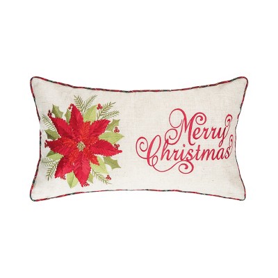 C&F Home Merry Poinsettia 14" x 26" Throw Pillow