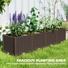 Plastic Raised Garden Bed, 5 x 1 x 1 ft Outdoor Flower Box with Drainage Holes for Vegetables, Herbs - 4 of 4