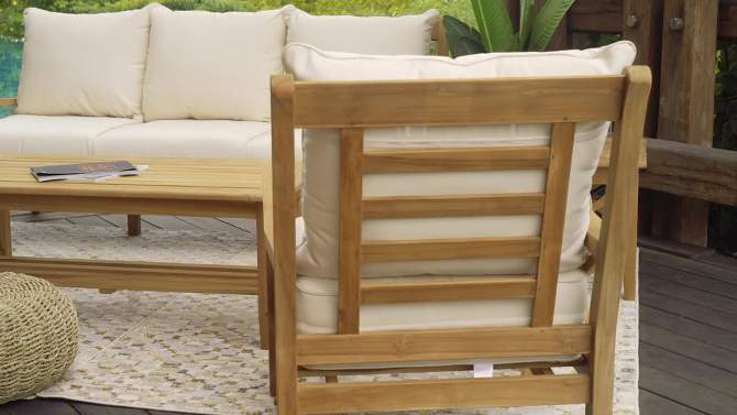 Abbington Teak Daybed with Cushion - Beige - Cambridge Casual, 2 of 13, play video