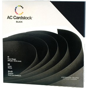 American Crafts Textured Cardstock Pack 12"X12" 60/Pkg - 1 of 2