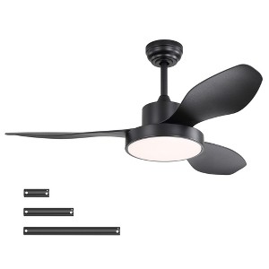 TOBILI 20 Inch Downrod Mount Ceiling Fan LED 18W 3CCT 5 ABS Blades with Hanging and Hook for Outside Patios Pergola - 1 of 4