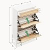 Natural Rattan Shoe Cabinet, 2 Flip Door Entrance Shoe Cabinet with a Drawer, Freestanding Entry Way Shoe Storage Cabinet - 3 of 4