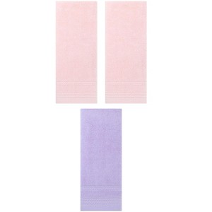 REGALWOVEN 3 Pack Solid Striped Soft Absorbent Bathroom Hand Towels for Hand, Face 14" x 30" - 1 of 4