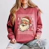 Simply Sage Market Ugly Sweater Santa Face Lightweight Garment Dyed Sweatshirt - 3 of 4
