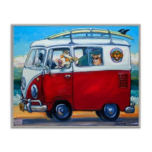Stupell Industries Pets on Vacation Minibus Black Framed Giclee Art - 1 of 4