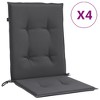 vidaXL Lowback Chair Cushions 4 pcs Melange Anthracite 39.4"x19.7"x1.6" Fabric - 2 of 4
