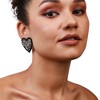 SOHI Women's Onyx Black Heart Shaped Stud Earrings - 4 of 4
