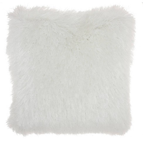 HiEnd Accents Oversized White Mink Throw Pillow