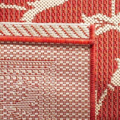 Burnt Orange Baroque Print Rectangular Outdoor Area Rug