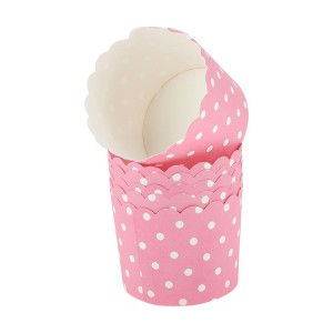 Unique Bargains Polka Dot Print Disposable Baking Cups Wood Pulp Paper PE Coating 2.76"x2.17" 50 Pcs - 1 of 4