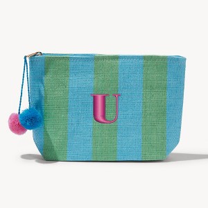 Personalization Mall Tropical Tides Embroidered Paper Straw Zip Pouch - 1 of 1
