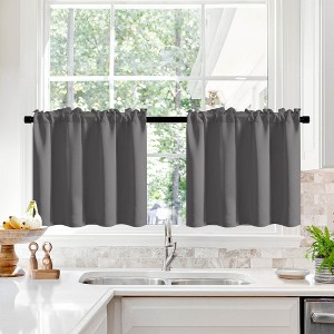 Deconovo Linen Sheer Curtains - Light Filtering Rod Pocket Drapes, 2 Panels - 1 of 4